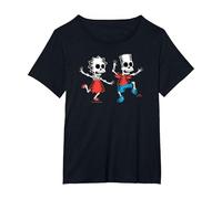 The Simpsons Lisa & Bart Spooky Skeletons Halloween Maglietta, Donna Plus-Size, Nero, 1X