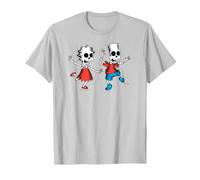 The Simpsons Lisa & Bart Spooky Skeletons Halloween Maglietta, Uomo, Argento, L