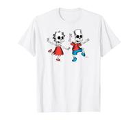 The Simpsons Lisa & Bart Spooky Skeletons Halloween Maglietta, Uomo, Bianco, M