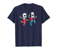 The Simpsons Lisa & Bart Spooky Skeletons Halloween Maglietta, Uomo, Navy, XL