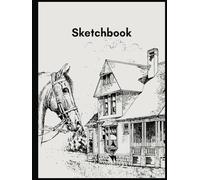 The Sketchbook: A rounded sketchbook 8.25*11 with white-color pages, 100 pages with a grey and black illustrated sketchbook cover/ Hardcover