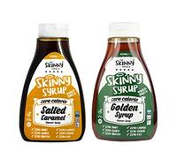 The Skinny Food Co. - Sciroppo al caramello salato e sciroppo dorato per dessert, senza zucchero, senza calorie, salsa senza colpa
