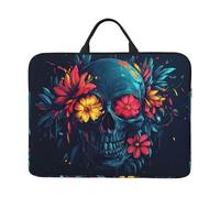 The Skull Flower is Dark Black Notebook Custodia per il trasporto con maniglia Laptop 14 Pollice Computer Sleeve Per Donne Uomini Copertura Imbottita Borsa per Laptop