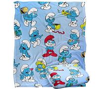The Smurfs All Over Silky Touch - Coperta super morbida, 152 x 127 cm