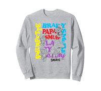 The Smurfs Character Outlines and Groovy Text Cartoon Felpa