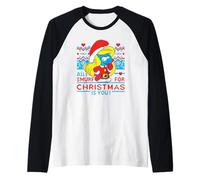 The Smurfs Christmas Ugly Sweater Maglia con Maniche Raglan
