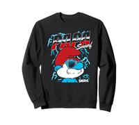 The Smurfs Chrome and Lightning Papa Smurf Retro Cartoon Felpa