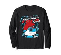 The Smurfs Chrome and Lightning Papa Smurf Retro Cartoon Maglia a Manica