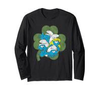 The Smurfs Four Leaf Clover Cast St. Patrick's Day Cartoon Maglia a Manica