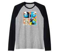 The Smurfs Halloween Dress Up Pop Art Retro Cartoon Maglia con Maniche Raglan