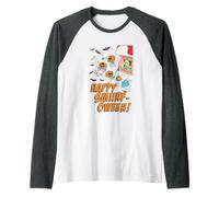 The Smurfs Happy Smurf-oween Halloween Pumpkin Retro Cartoon Maglia con Maniche Raglan