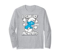 The Smurfs I Smurf Mondays Retro Cartoon Maglia a Manica