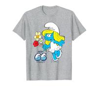 The Smurfs Pitufos 65th Anniversary Smurfette Maglietta, Uomo, Grigio Melange, 5XL