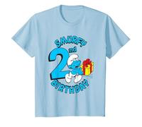 The Smurfs Pitufos Smurfy 2nd Birthday Maglietta, Bambini, Celeste, 12 Anni
