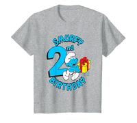 The Smurfs Pitufos Smurfy 2nd Birthday Maglietta, Bambini, Grigio Melange, 12 Anni