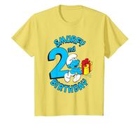 The Smurfs Pitufos Smurfy 2nd Birthday Maglietta, Bambini, Limone, 2 Anni