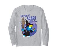 The Smurfs Prepare to Scare Witch Halloween Retro Cartoon Maglia a Manica