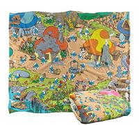 The Smurfs Smurf Village Coperta super morbida al tatto setoso - 152 x 127 cm