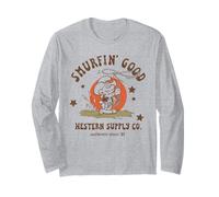 The Smurfs Smurfin' Good Western Supply Co Cartoon Maglia a Manica