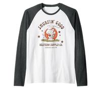 The Smurfs Smurfin' Good Western Supply Co Cartoon Maglia con Maniche Raglan