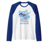 The Smurfs Smurf's Up Retro Waikiki Beach Van Travel Cartoon Maglia con Maniche Raglan