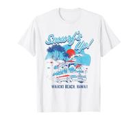 The Smurfs Smurf's Up Retro Waikiki Beach Van Travel Cartoon Maglietta