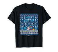 The Smurfs Smurfy Christmas Ugly Sweater Print Maglietta