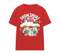 The Smurfs Snow Smurf And Smile Maglietta Natale Donna (TV26681)