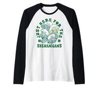 The Smurfs St. Patrick's Day Just Here for The Shenanigans Maglia con Maniche Raglan