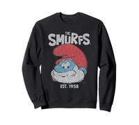 The Smurfs Vintage Papa Smurf Est. 1958 Retro Cartoon Felpa