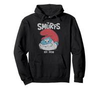 The Smurfs Vintage Papa Smurf Est. 1958 Retro Cartoon Felpa con Cappuccio