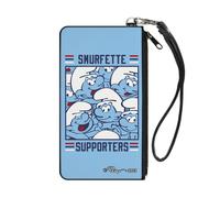 The Smurfs Wallet, Zip Pouch, The Smurfs Smurfette Supporters Group Pose Blue Re