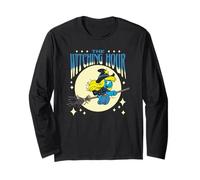 The Smurfs Witching Hour Smurfette Halloween Retro Cartoon Maglia a Manica