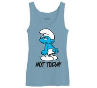 The Smurfs Wosmurftk003 Canotta Donna, Blu, XL