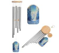 The Snowy Forest Vintage Wind Chimes Memorial Deep Tone Windchime con 6 tubi in alluminio Decorazione da giardino per esterni