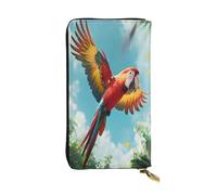 The Soaring Macaw - Portafoglio lungo da donna, in pelle, 12 scomparti per carte di credito, tasca con cerniera, scomparti per contanti, elegante borsa a mano per uso quotidiano