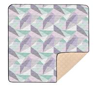 The Soft Geometic of Mint Green Large Stylish Baby Activity Play Mat for Indoor Outdoor Water Resistant Tummy Time Activity Mat for Baby Toddler Infant 127,7 x 127,7 cm