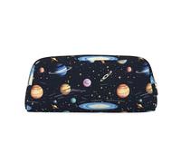 The Solar Family - Custodia in pelle leggera e portatile, con cerniera, 20,5 x 5,5 x 8 cm, per ufficio e viaggio, Oro, Taglia unica, Portamonete