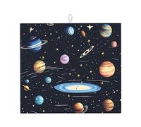 The Solar Family Kitchen - Tappetino assorbente per piano di lavoro della cucina, 40,6 x 45,7 cm, decorativo, resistente, lavabile, riutilizzabile,