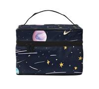 The Solar Family Travel Cosmetic Bag con cerniera e grande capacità, unisex, adatta per attività all'aperto, sport, viaggi, ecc., Nero , Taglia unica