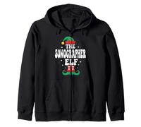 The Sonographer Elf Funny Christmas Matching Family Group Felpa con Cappuccio