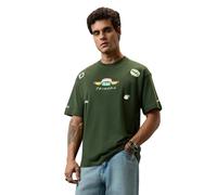 The Souled Store Amici: uomini e ragazzi a maniche corte girocollo in cotone ricamato oversize anni novanta Sitcom fan abbigliamento streetwear grafica top t-shirt, Vantaggio centrale, 52