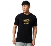 The Souled Store Casual Classics: Terrible Idea Uomini e Ragazzi Maniche Corte Girocollo Nero Grafica Stampata Casual Leggero Streetwear Trendy Vestibilità Rilassata T-shirt in Cotone, nero, 42