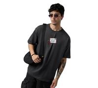The Souled Store Deadpool The Degenerate - Maglietta a maniche corte da uomo e ragazzo, girocollo, decorata in grigio, casual, leggera, con spalle scoperte, taglie forti, Il Degenerado, S