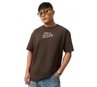 The Souled Store Flashback Vestibilità: A 90's Kid Uomini e Ragazzi Maniche Corte Girocollo Marrone Scuro Stampa Grafica 90s Nostalgia Casual Leggero Drop Shoulder Streetwear Trendy Cotone Oversize