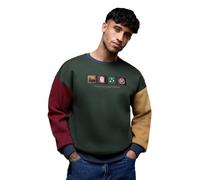 The Souled Store Harry Potter: Magic is Everywhere Uomini e Ragazzi Maniche Piene Girocollo Verde Scuro Ricamato Spalla goccia Streetwear Inverno Ready Felpa Oversize Misto Cotone, Verde scuro, 50
