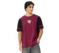 The Souled Store Iron Man: Arc Reactor Uomo e Ragazzo Maniche Corte Girocollo Maroon e Nero Grafica Stampata Cotone Oversize T-shirt, marrone e nero, 40