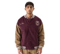 The Souled Store Iron Man Invincible - Giacca con bottoni, a maniche lunghe, colore: Rosso e Marrone, oversize, Varsity, rosso e marrone, L