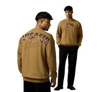 The Souled Store: Musafir Uomini e Ragazzi Manica Lunga Girocollo Marrone Abbellito Misto Cotone Spalla Goccia Streetwear Trendy Oversize Felpa, Musafir, 48