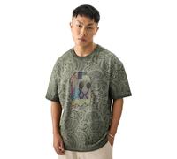 The Souled Store Paisley Mr. Soul T-shirt oversize da uomo e ragazzo a maniche corte girocollo in cotone stampato grigio, grigio, 40
